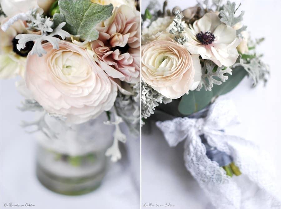 bouquet de mariée janvier mariage hiver, anémones, renoncules, rose david austin 5