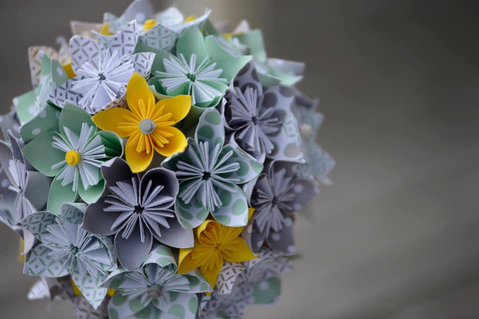 fleurs origami décoration mariage DIY