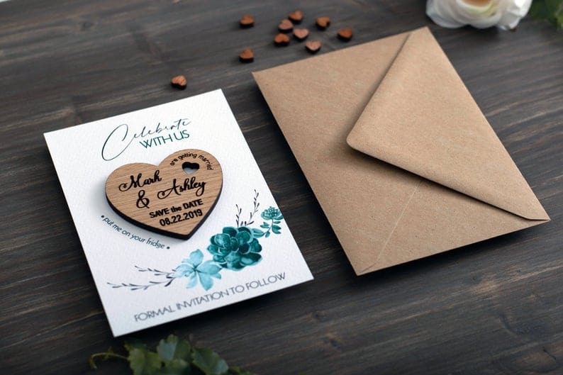 10 Save the Date Cartes magnétiques et enveloppes mariage Aimant inviter FREE POST 