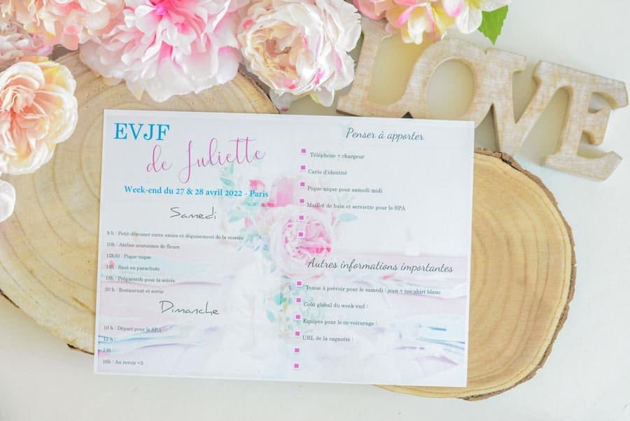 DIY : invitation et programme pour EVJF - Blog La Mariée en Colère - A