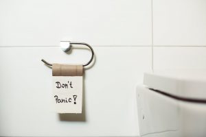don t panic text on tissue paper
