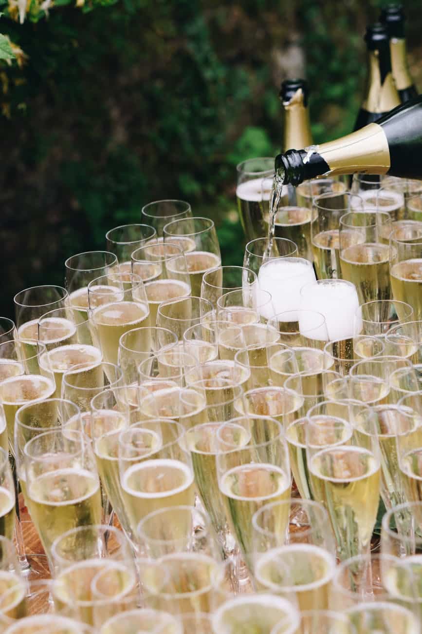 clear champagne flutes