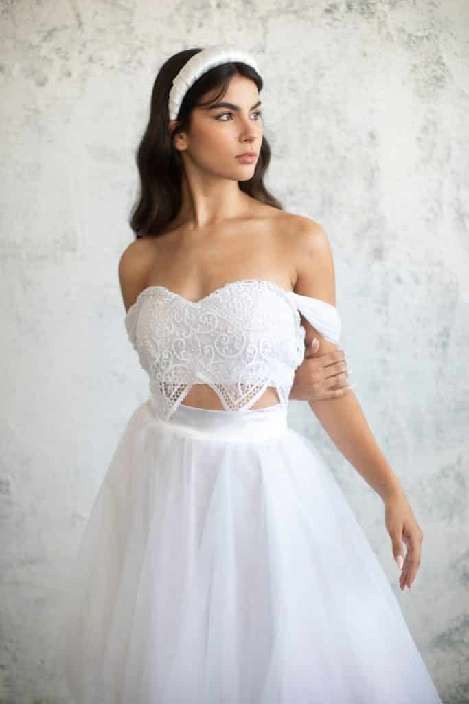 top bustier robe de mariée blanche