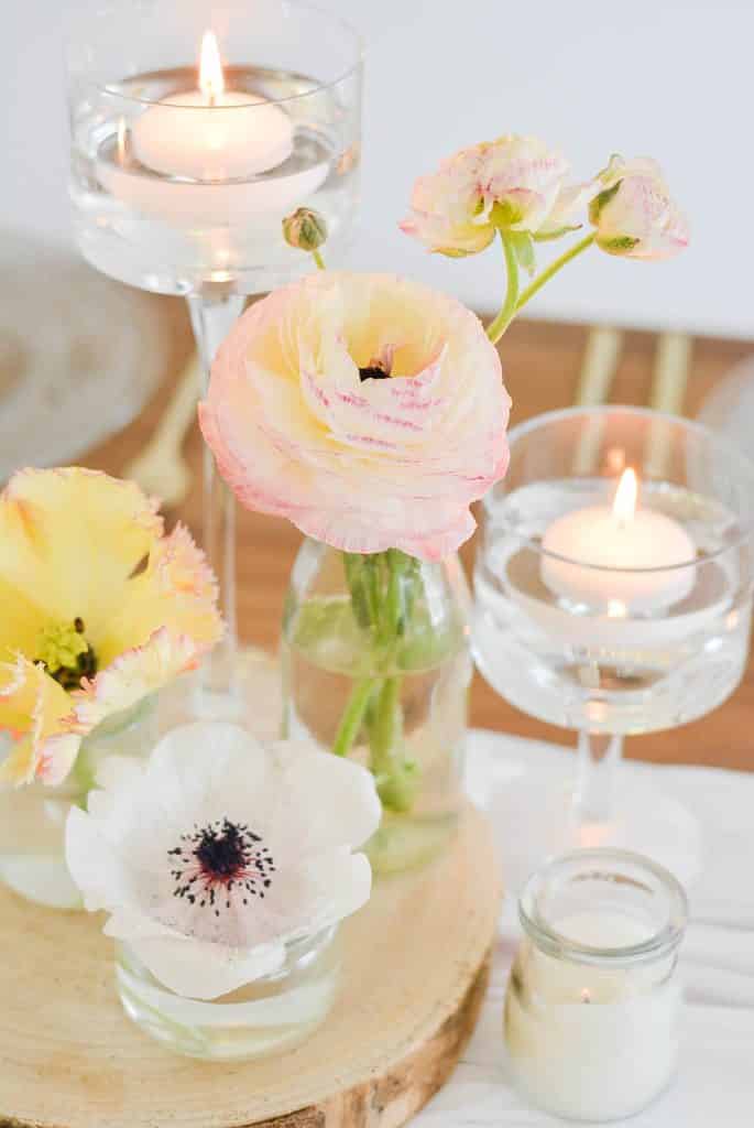 bougies flottantes centre de table mariage