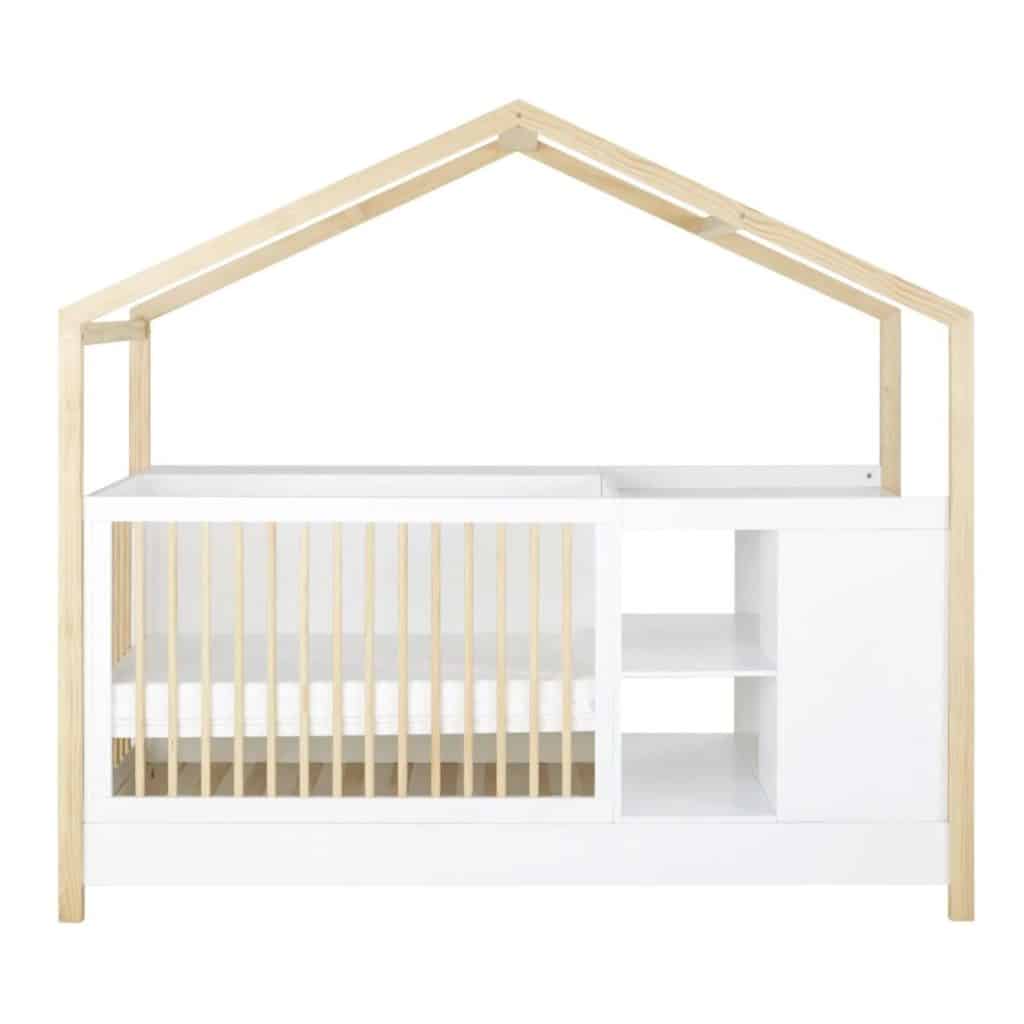 Lit bébé combiné évolutif bicolore 
