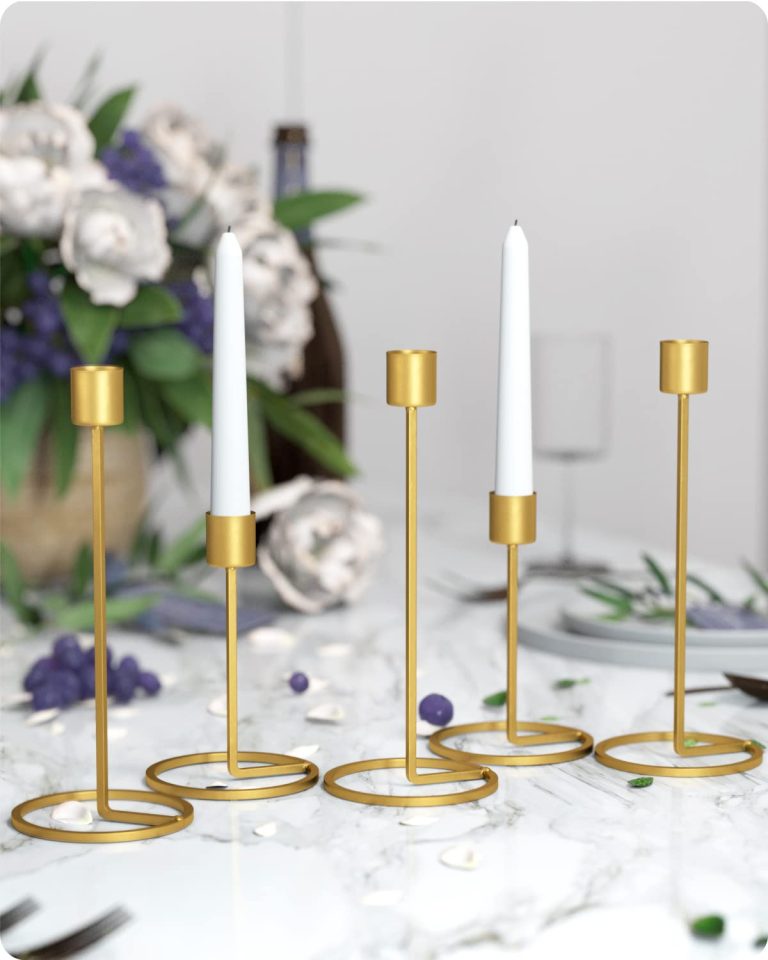 Fdit Support de chandelier Bougeoir doré à trois têtes style européen