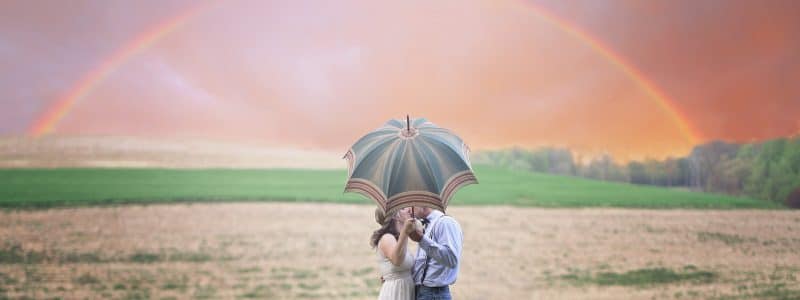 mariage pluie arc-en-ciel