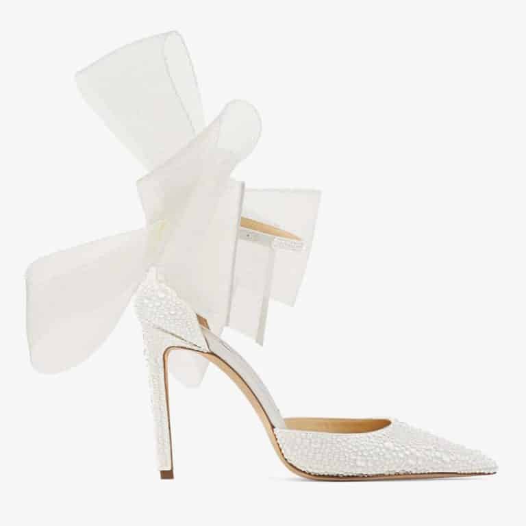 10 Nœuds De Mariage Pour Voiture XXL - Tulle Et Satin Blanc Avec Perles - Décoration Auto élégante - Set Premium 30x16 Cm