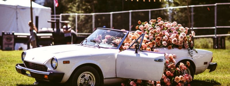 décoration voiture mariage