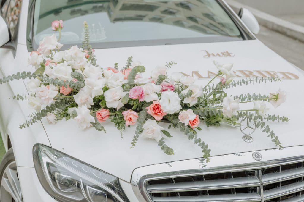 décoration voiture mariage