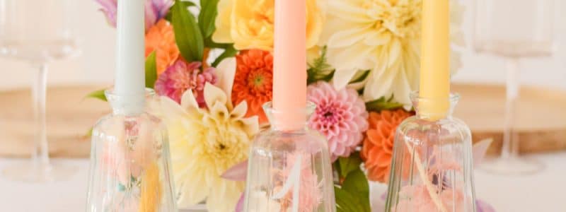 DIY mariage photophores fleuris