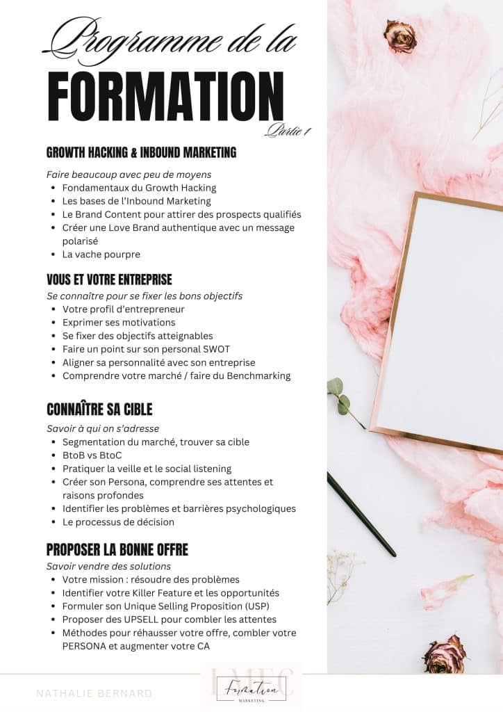 programme formation mariage