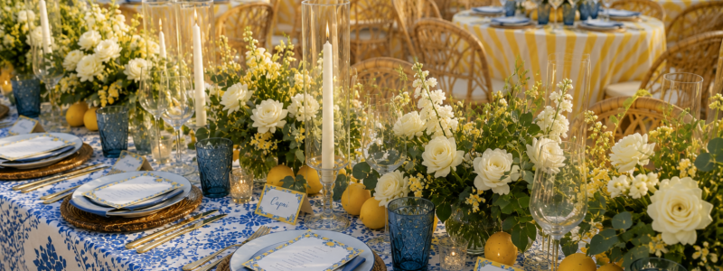 mariage avec décoration sur le thème dolce vita et des couleurs tendances pour les mariages en 2027