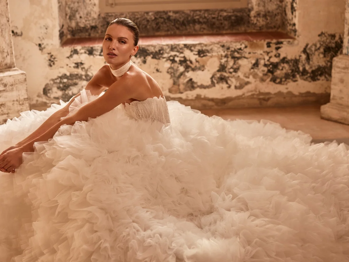 Robe de mariée issue de la collection Pronovias 2027