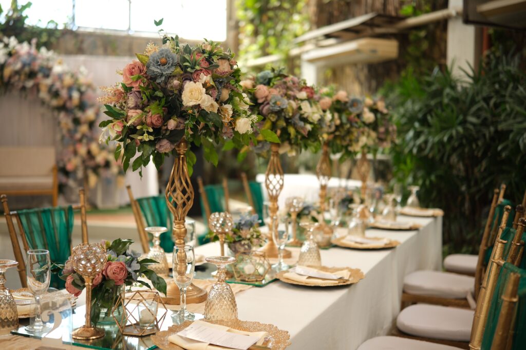 Décoration d'une table de mariage